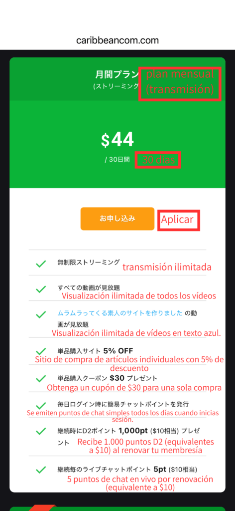 Plan mensual Caribbeancom