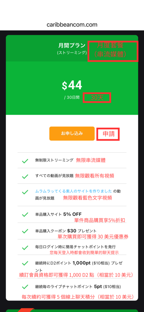 Caribbeancom月度計劃